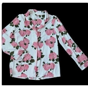 NWOT Bedhead Pink Hydrangeas Long Sleeve Pajama Shirt Size Medium